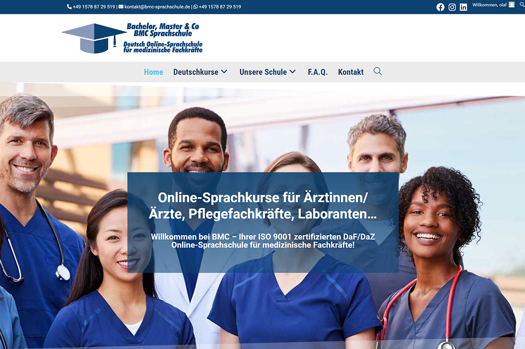 Online-Sprachkurse für Ärztinnen/Ärzte, Pflegefachkräfte, Laboranten…